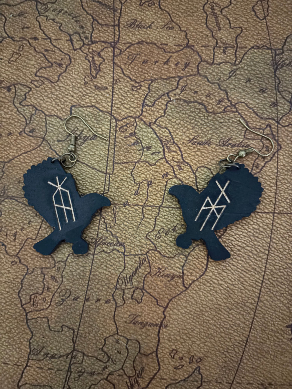 Raven Wooden Earrings – Laser Cut Bird Silhouette
