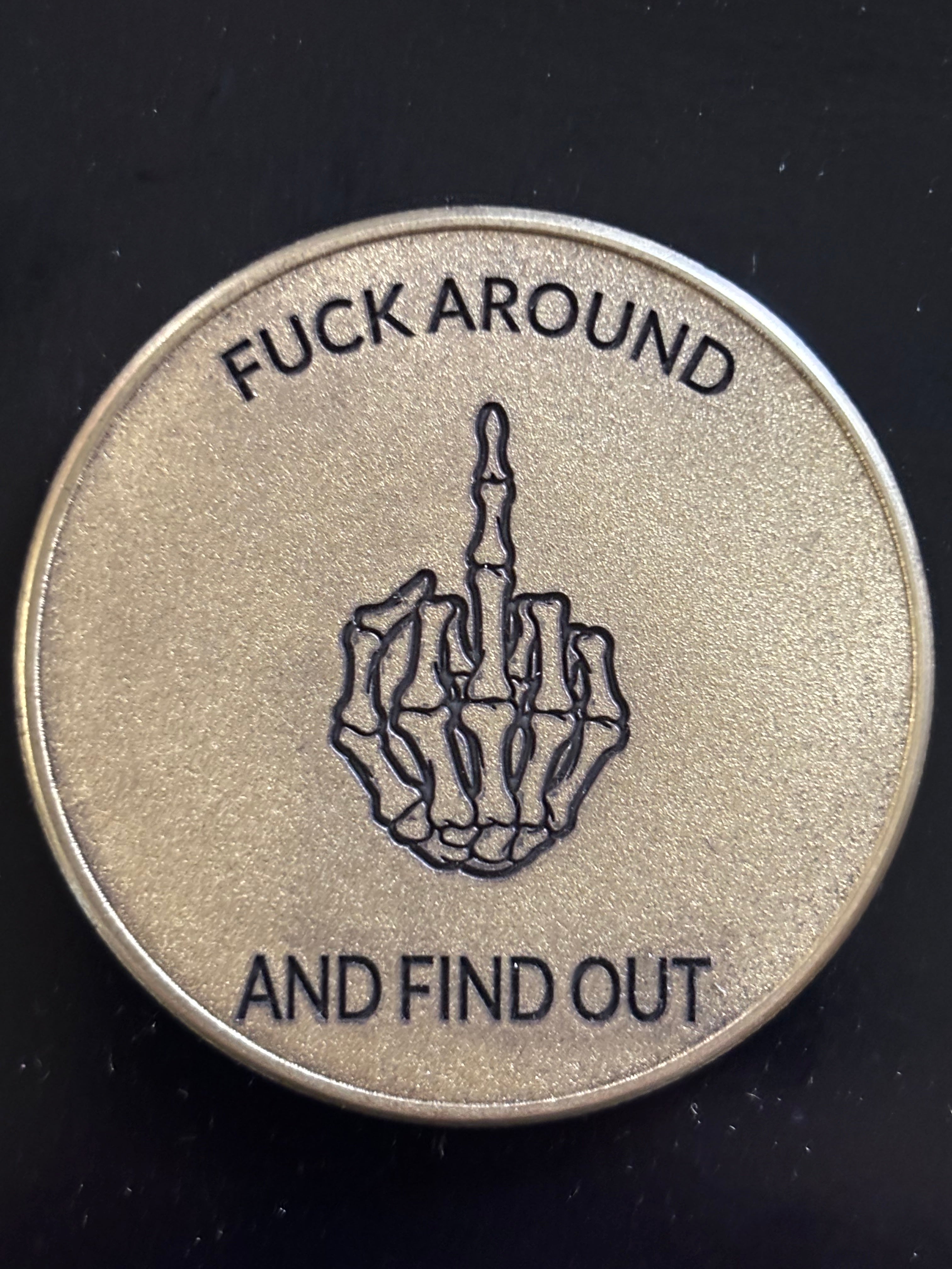 “FAFO” Skeleton Hand Challenge Coin