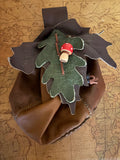 Woodland Leather Dice Pouch – Oak Leaf Design